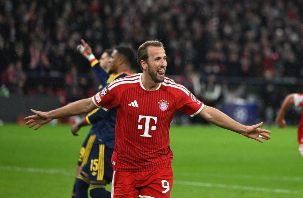 Harry Kane, du Bayern Munich, après avoir marqué un but lors du match de Ligue des champions face à Arsenal, à Munich, en Allemagne, le 21 octobre 2026.
