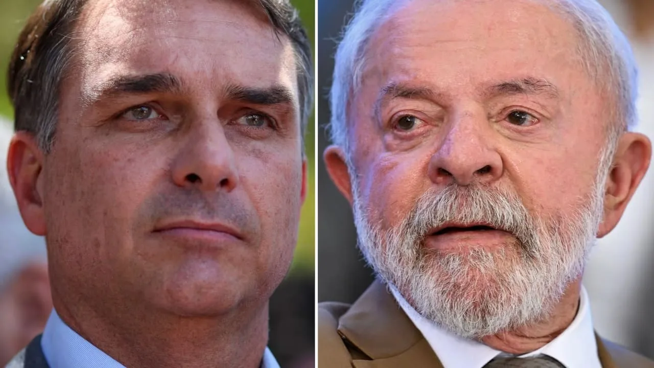 Sen. Flavio Bolsonaro (L) faces President Luiz Inacio "Lula" da Silva (R) in runoff elections in Brazil.